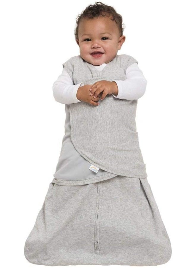 HALO 100% Cotton Sleepsack Swaddle Wearable Blanket, TOG 1.5, Heather Gray, Newborn