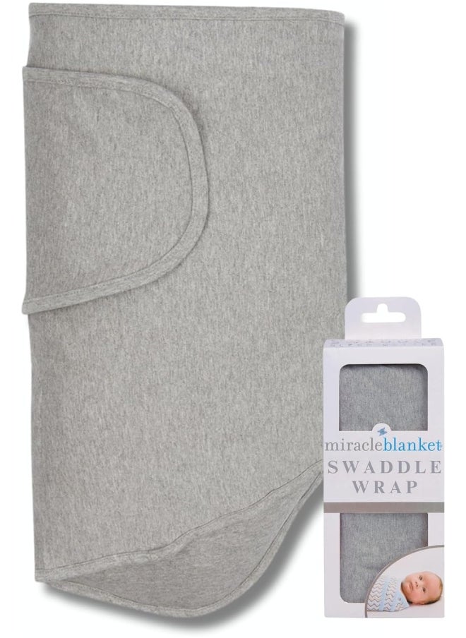 Miracle Blanket Baby Sleep Wearable Swaddle Wrap for Newborn Infant Boy or Girl 0-3 Months, Gray