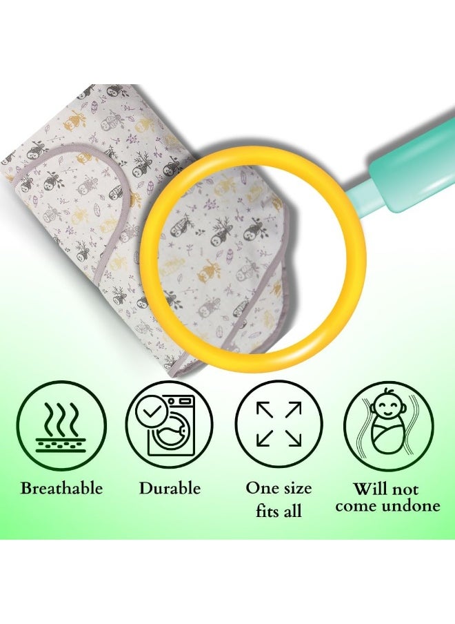 Miracle Blanket Baby Sleep Wearable Swaddle Wrap for Newborn Infant Boy or Girl 0-3 Months, Gray