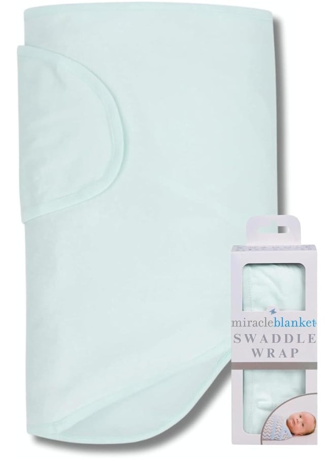Miracle Blanket Swaddle Unisex Baby, Solid Mint, Newborn to 14 weeks