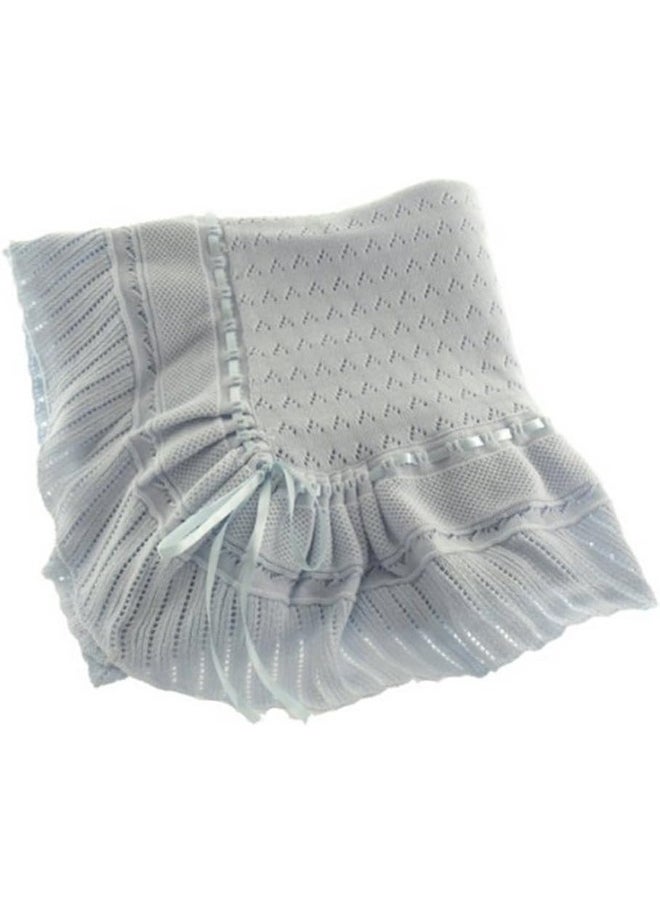 Feltman Brothers Blue Knit Shawl Blanket Baby Boy