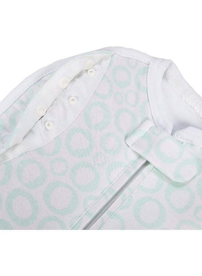Woombie Convertible Unvented Nursery Swaddling Blankets, Mint O's, 5-13 Pounds