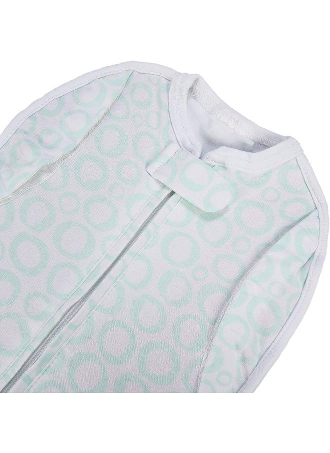 Woombie Convertible Unvented Nursery Swaddling Blankets, Mint O's, 5-13 Pounds