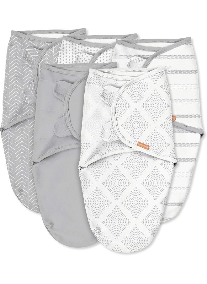 SwaddleMe Original Swaddle 5-PK, Grays for Days, Small