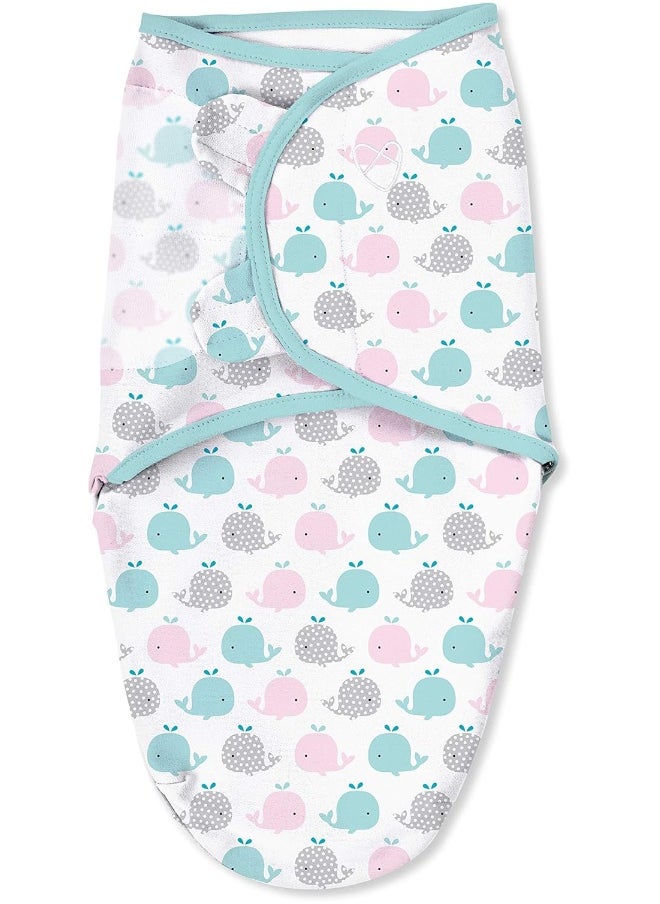 SwaddleMe Original Swaddle – Size Small, 0-3 Months, 2-Pack (Pink Polka Whale)