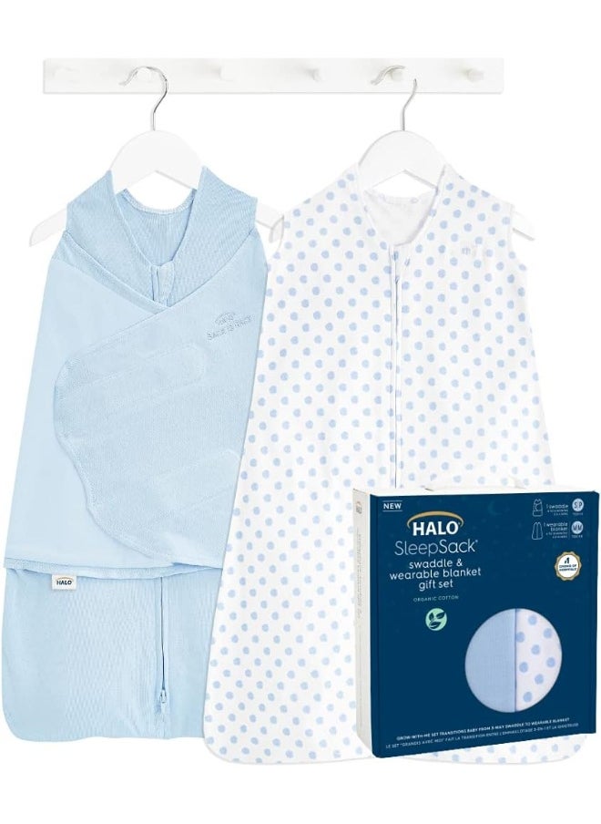 HALO 100% Cotton Sleepsack Swaddle, 3-Way Adjustable Wearable Blanket, TOG 1.5