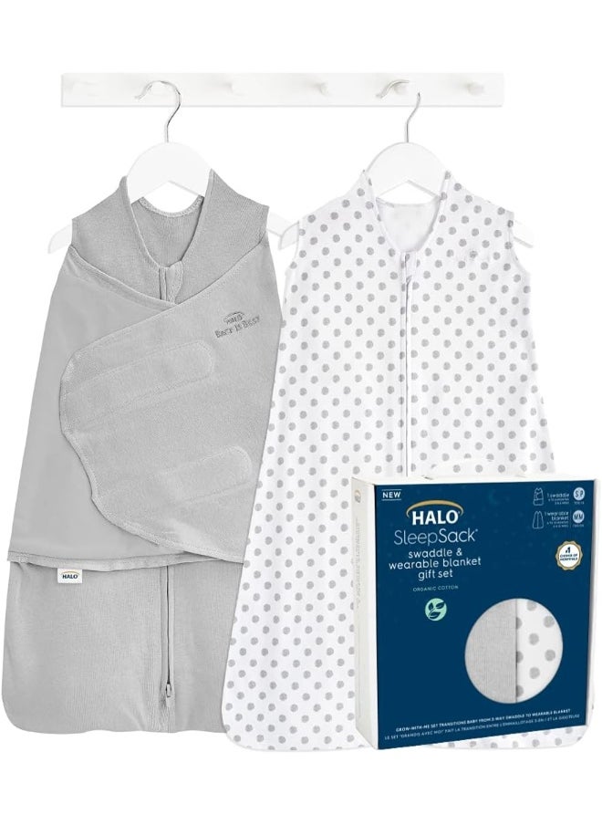 HALO 100% Cotton Sleepsack Swaddle, 3-Way Adjustable Wearable Blanket, TOG 1.5