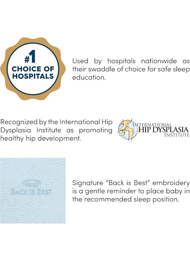 HALO 100% Cotton Sleepsack Swaddle, 3-Way Adjustable Wearable Blanket, TOG 1.5