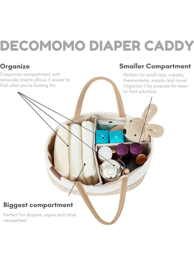 DECOMOMO Diaper Caddy Organizer | Baby Diaper Storage Organizer for Baby Girl Boy Gift Car Changing Nursery