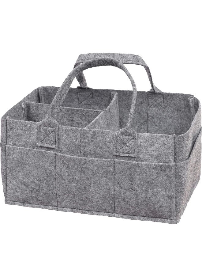 Sammy & Lou Collapsible Light Gray Felt Storage Caddy