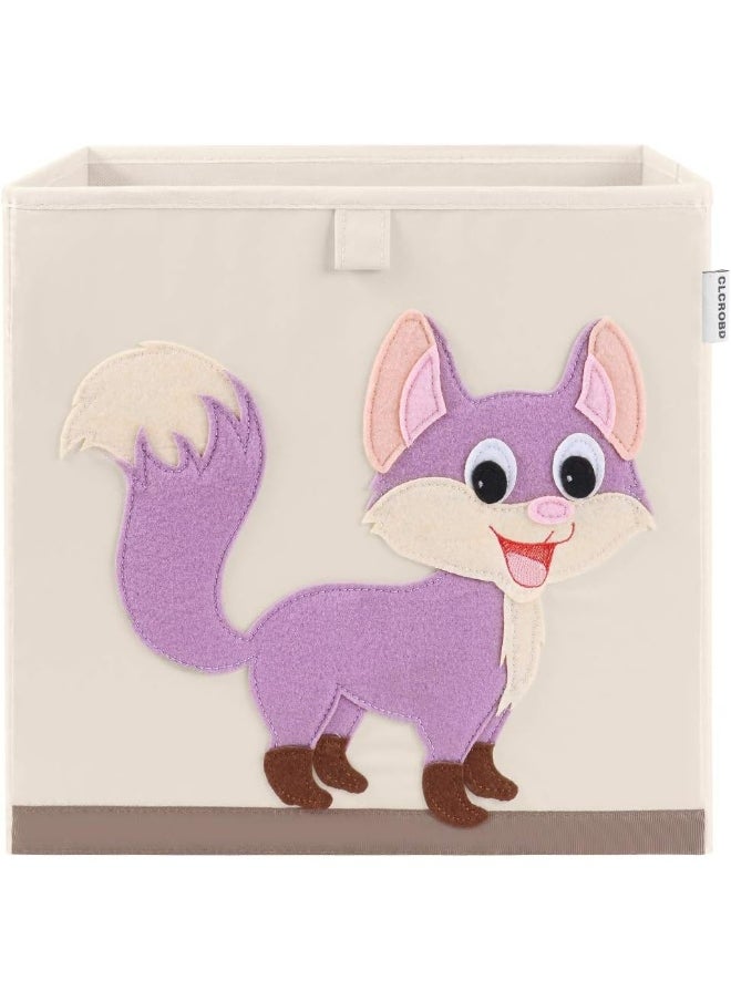 CLCROBD Foldable Animal Cube Storage Bins Fabric Toy Box/Chest/Organizer for Kids Nursery, 13 inch (Fox)