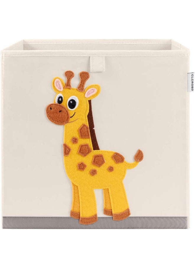CLCROBD Foldable Animal Cube Storage Bins Fabric Toy Box/Chest/Organizer for Kids Nursery, 13 inch (Elegant Giraffe)