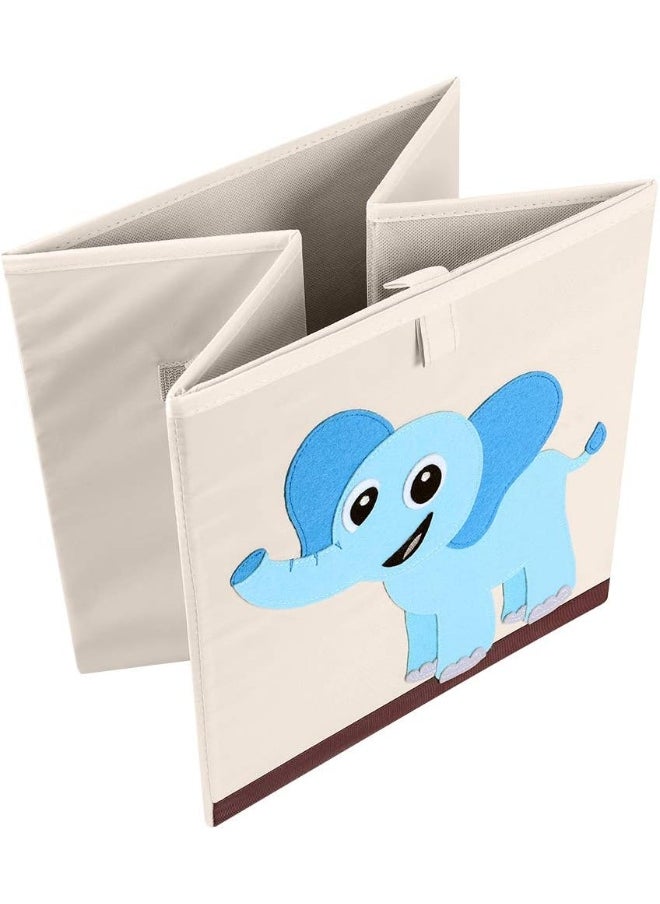 CLCROBD Foldable Animal Cube Storage Bins Fabric Toy Box/Chest/Organizer for Kids Nursery, 13 inch (Elephant)