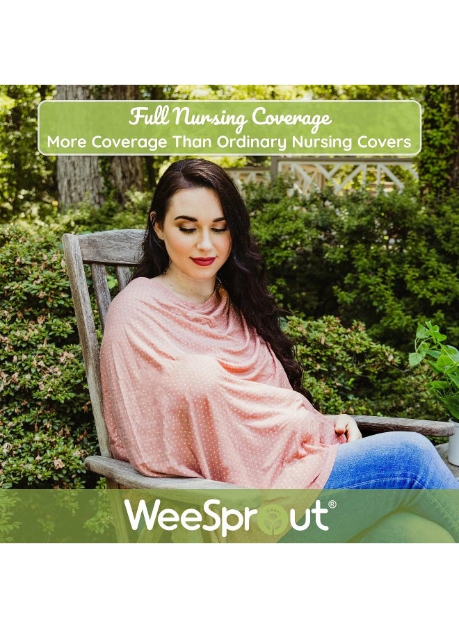 WeeSprout Nursing Cover for Breastfeeding, Soft & Breathable Nursing Poncho, Neck Insert for Hands-Free View, Machine Washable & Dryer Safe Feeding Cover Up