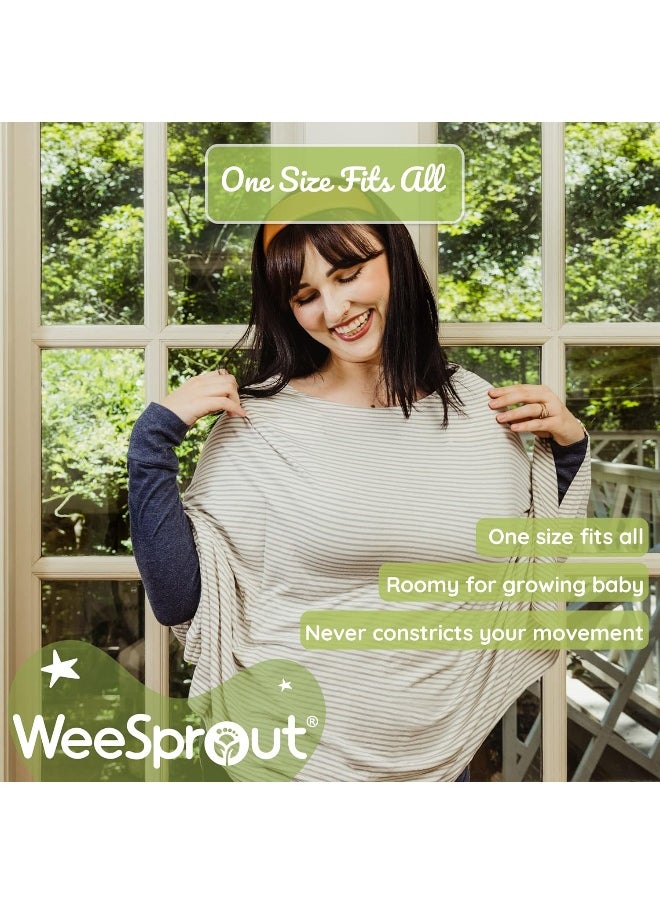 WeeSprout Nursing Cover for Breastfeeding, Soft & Breathable Nursing Poncho, Neck Insert for Hands-Free View, Machine Washable & Dryer Safe Feeding Cover Up