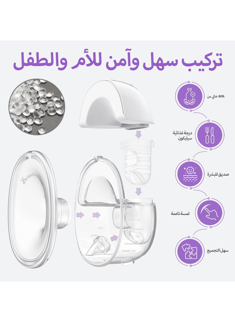 Hands Free Breast Pump, Wearable Electric Breast Pump 4 Modes 9 Levels with 19/21MM Flange