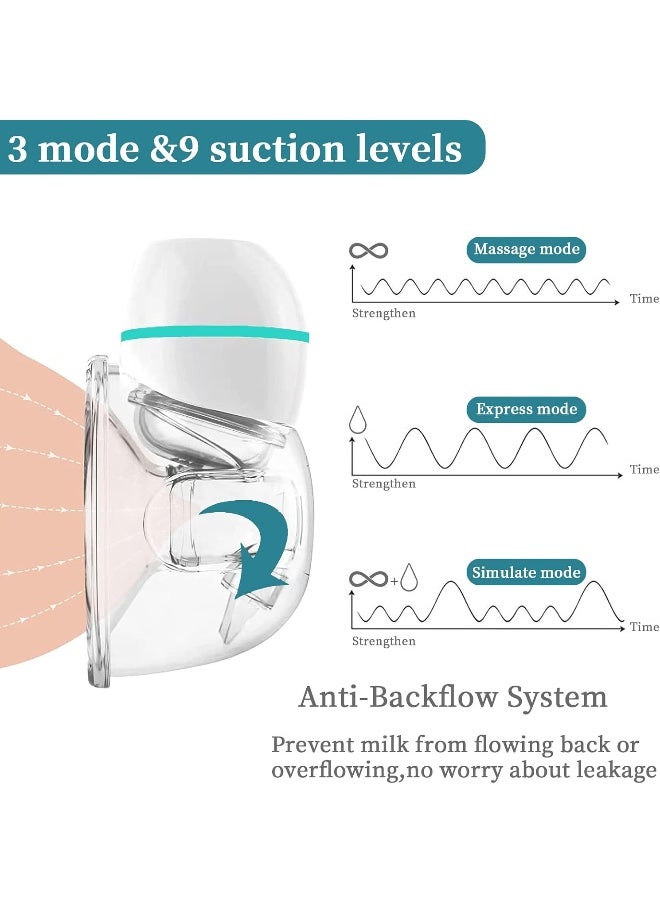 Aidmom Double Hands Free Breast Pump Electric Wearable Breast Pump Portable