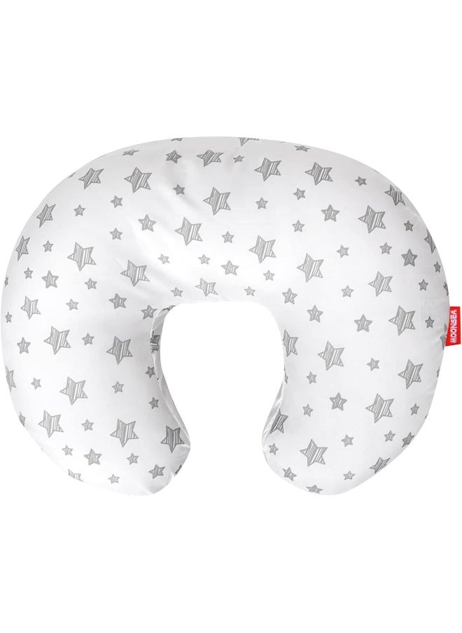 Moonsea Nursing Pillow Cover White with Star Print, Snug Fits Boppy Nursing Pillows, Breastfeeding Nursing Pillow Slipcovers Super Soft, for Breastfeeding Moms
