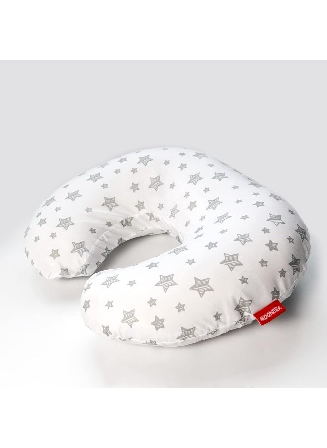Moonsea Nursing Pillow Cover White with Star Print, Snug Fits Boppy Nursing Pillows, Breastfeeding Nursing Pillow Slipcovers Super Soft, for Breastfeeding Moms