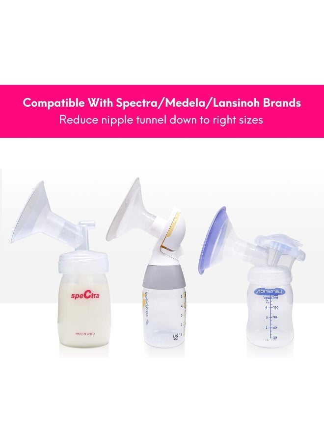 Durceler 17mm Silicone Flange Inserts Compatible with Medela/for Spectra S1 S2 / Elvie / S18 S21 / Momcozy S9 S12/ TSRETE 24mm Breast Pump Shields or Freemie 25mm; Reduce Tunnel Down to 17mm