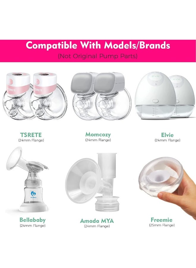 Durceler 17mm Silicone Flange Inserts Compatible with Medela/for Spectra S1 S2 / Elvie / S18 S21 / Momcozy S9 S12/ TSRETE 24mm Breast Pump Shields or Freemie 25mm; Reduce Tunnel Down to 17mm