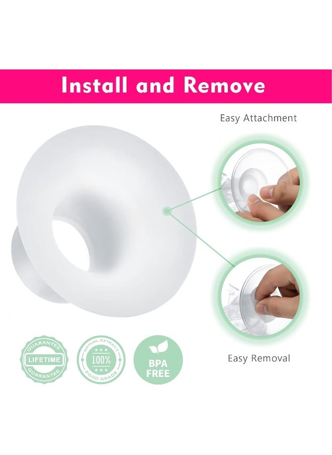 Durceler 17mm Silicone Flange Inserts Compatible with Medela/for Spectra S1 S2 / Elvie / S18 S21 / Momcozy S9 S12/ TSRETE 24mm Breast Pump Shields or Freemie 25mm; Reduce Tunnel Down to 17mm