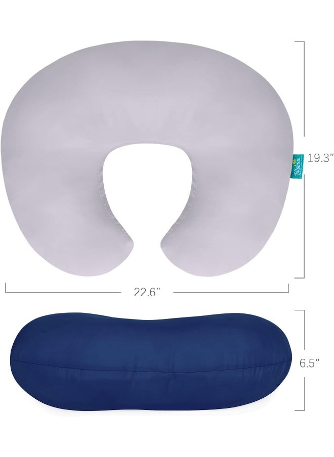 Biloban Nursing Pillow Cover 2 Pack Fit Boppy Nursing Pillow Breathable & Skin-Friendly Nursing Pillow Slipcovers for Breastfeeding Mom Comfortable & Machine Washable Nursing Pillow Covers