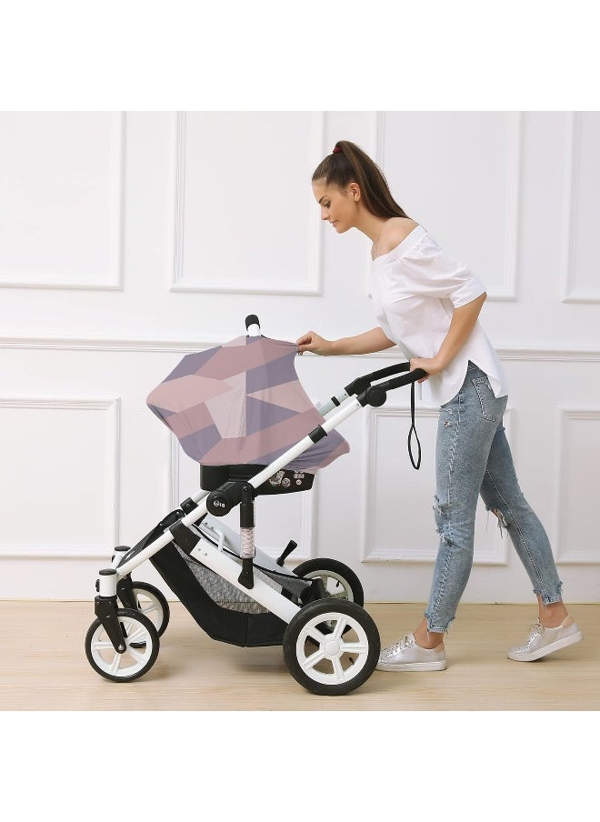 Hicoco Carseat Cover Boy and Girls - Multi-use Nursing Car Seat Canopy Cover for Breastfeeding, Infant Stroller Cover, High Chair Cover (Baby Pink)
