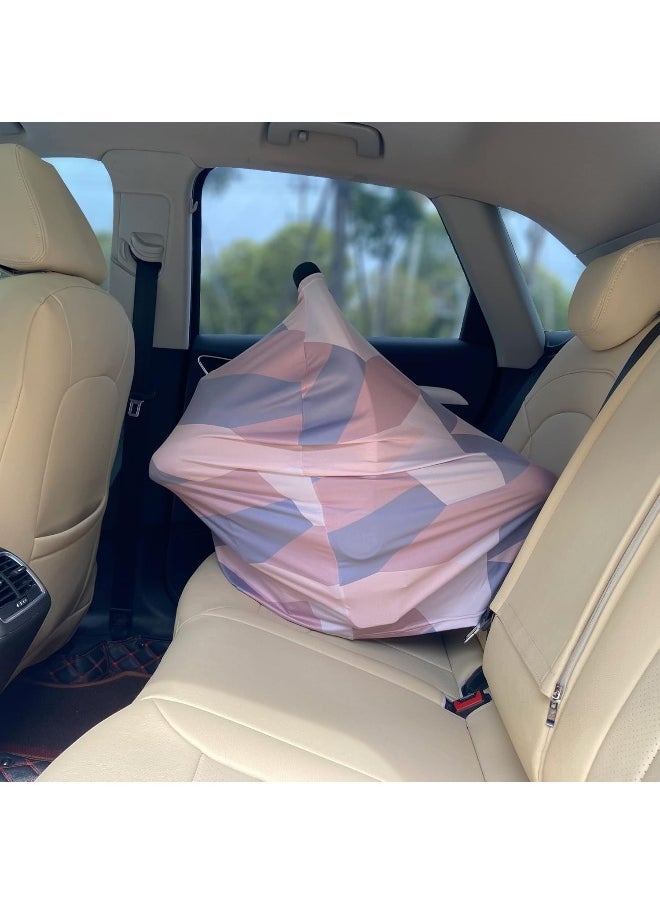 Hicoco Carseat Cover Boy and Girls - Multi-use Nursing Car Seat Canopy Cover for Breastfeeding, Infant Stroller Cover, High Chair Cover (Baby Pink)