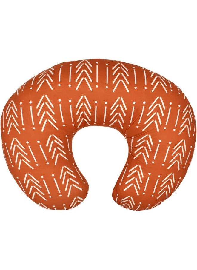 Jundetye Baby Nursing Pillow Cover, Breastfeeding Pillow Cover Boys Girls, Nursing Pillow Case for Newborn, Soft Fabric Fits Snug On Infant, Washable & Breathable, Vintage Orange