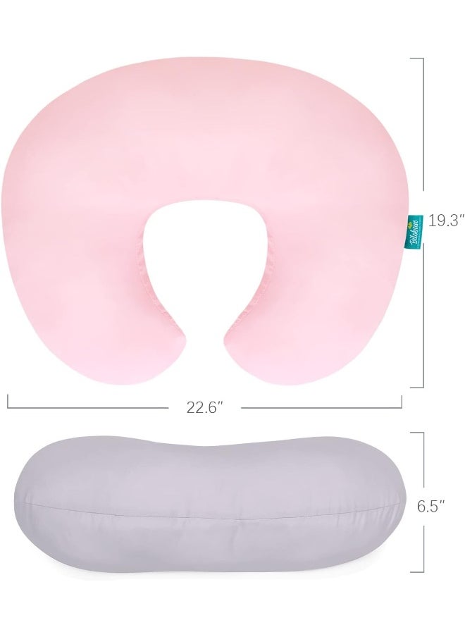 Biloban Nursing Pillow Cover 2 Pack Fit Boppy Nursing Pillow Breathable & Skin-Friendly Nursing Pillow Slipcovers for Breastfeeding Mom Comfortable & Machine Washable Nursing Pillow Covers