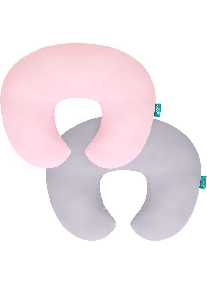 Biloban Nursing Pillow Cover 2 Pack Fit Boppy Nursing Pillow Breathable & Skin-Friendly Nursing Pillow Slipcovers for Breastfeeding Mom Comfortable & Machine Washable Nursing Pillow Covers