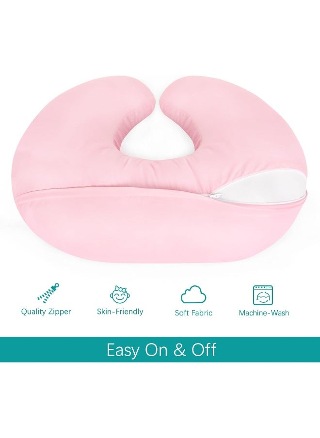 Biloban Nursing Pillow Cover 2 Pack Fit Boppy Nursing Pillow Breathable & Skin-Friendly Nursing Pillow Slipcovers for Breastfeeding Mom Comfortable & Machine Washable Nursing Pillow Covers