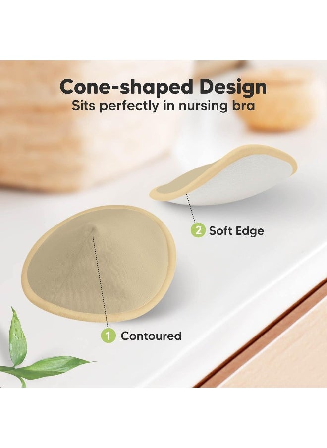 Organic Bamboo Viscose Nursing Pads - 14 Washable Breastfeeding Pads, Wash Bag, Reusable Breast Pads for Breastfeeding, Nipple Pads for Breastfeeding, Breastfeeding Essentials