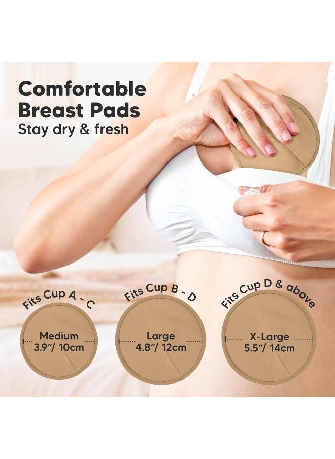 Organic Bamboo Viscose Nursing Pads - 14 Washable Breastfeeding Pads, Wash Bag, Reusable Breast Pads for Breastfeeding, Nipple Pads for Breastfeeding, Breastfeeding Essentials