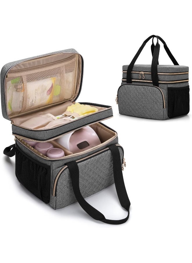 Luxja Double Layer Breast Pump Bag Compatible with Spectra S1 and S2