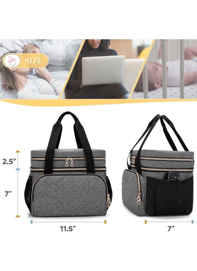 Luxja Double Layer Breast Pump Bag Compatible with Spectra S1 and S2