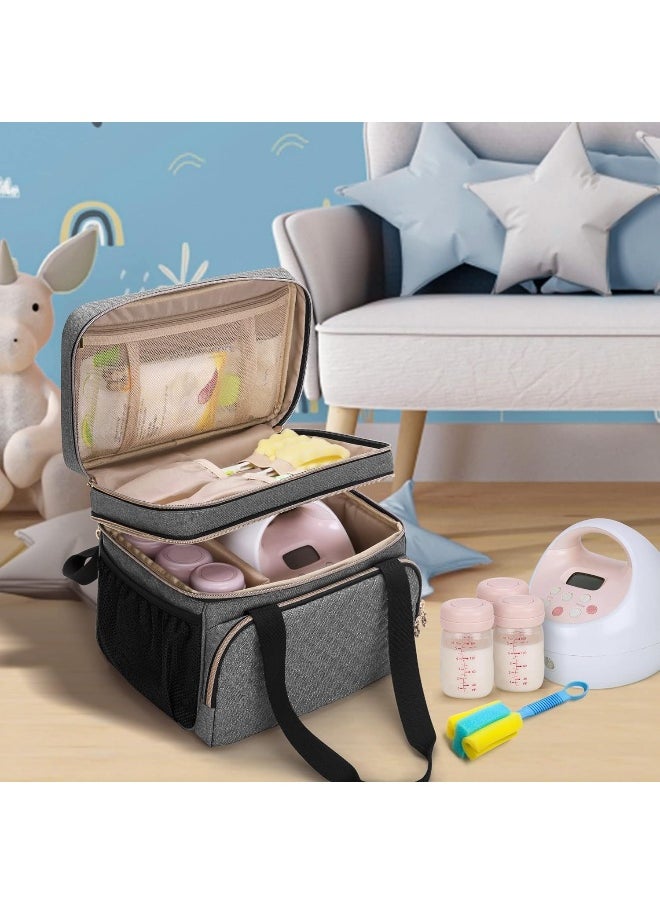 Luxja Double Layer Breast Pump Bag Compatible with Spectra S1 and S2