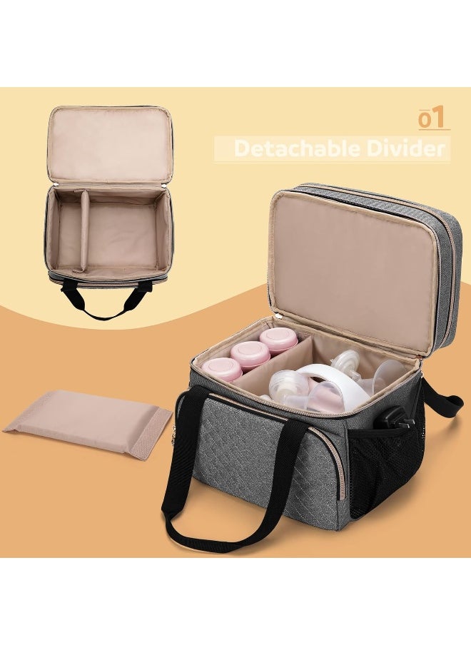 Luxja Double Layer Breast Pump Bag Compatible with Spectra S1 and S2