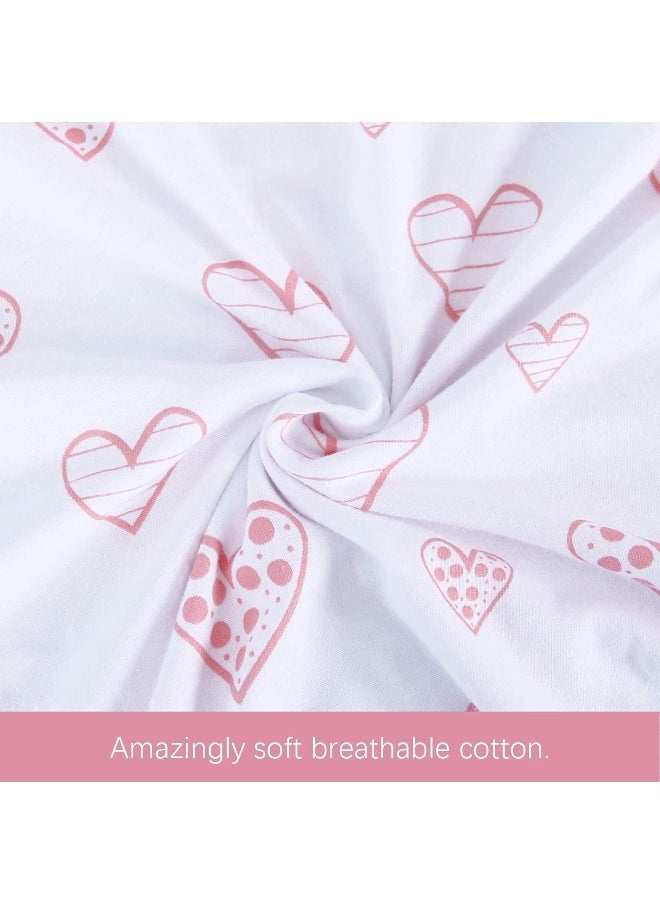 Biloban Nursing Pillow Cover 2 Pack for Boppy Pillow 100% Stretchy Cotton Large Zipper Super Soft & Breathable Infant Support Breastfeeding Cover for Moms or Little Girl Gifts