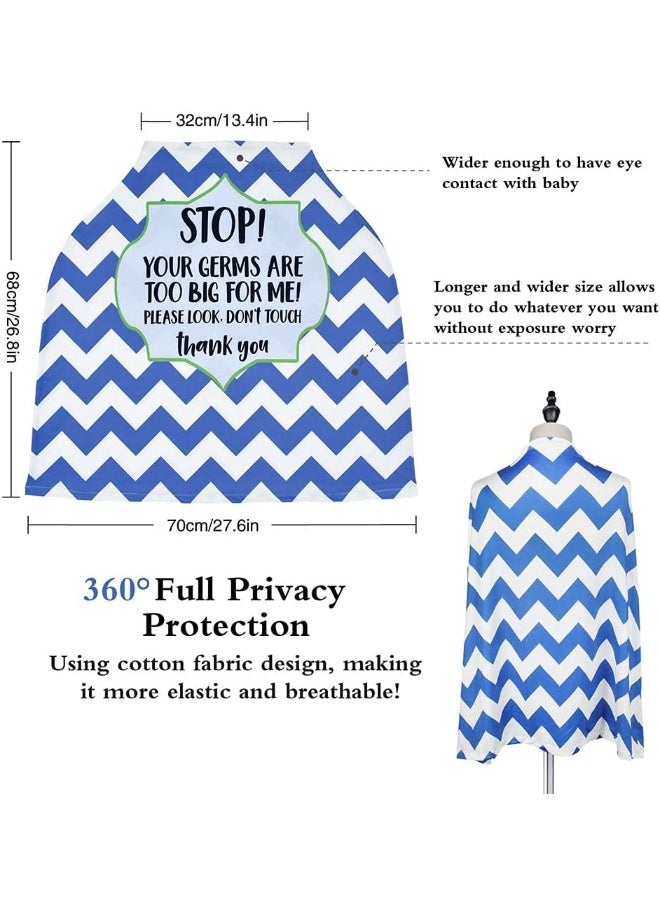 Metplus Stretchy Infant Car Seat Canopy, Metplus Baby Carseat Cover, Soft Nursing Breastfeeding Cover, Multi Use Newborn Carrier/Stroller/Shopping Cart, Boy Girl Shower Gift - No Touch Sign
