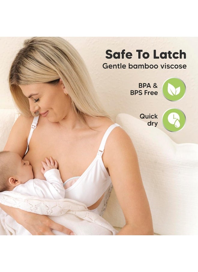 Reusable Nursing Pads for Breastfeeding, 14-Pack - 4-Layers Viscose Derived from Bamboo Nursing Pads, Breastfeeding Pads, Washable Breast Pads, Organic Maternity Pads, Nipple Pads