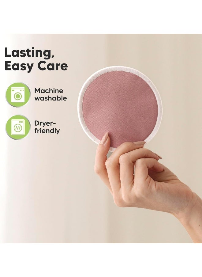 Reusable Nursing Pads for Breastfeeding, 14-Pack - 4-Layers Viscose Derived from Bamboo Nursing Pads, Breastfeeding Pads, Washable Breast Pads, Organic Maternity Pads, Nipple Pads