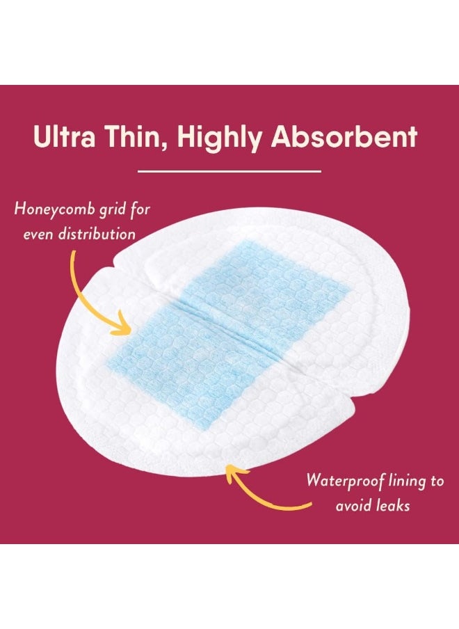 NatureBond Disposable Nursing Pads Ultra Thin Breastfeeding Breast Pads, Light, Contoured and Highly Absorbent. Highest Absorbency/Thinness Ratio 1mm (120pcs)