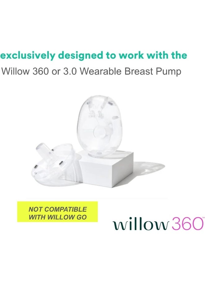 Willow 360 Breast Pump Flanges, 2-Count - 21mm Breast Shield