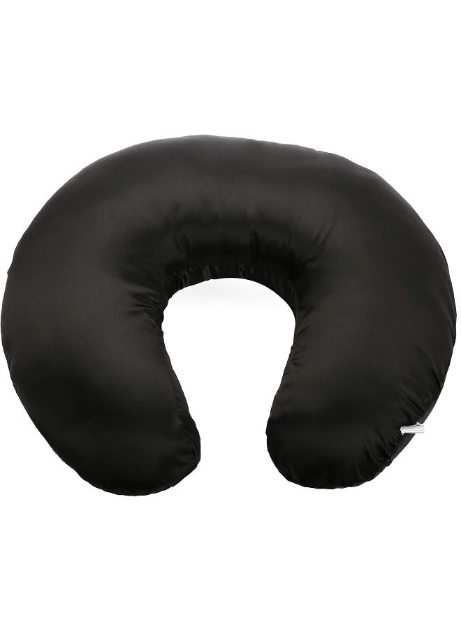 Pro Goleem Satin Nursing Pillow Cover Silk Feeling Soft Feeding Pillow Slipcover for Breastfeeding Moms Fits Standard Infant Nursing Pillow or Positioner Black