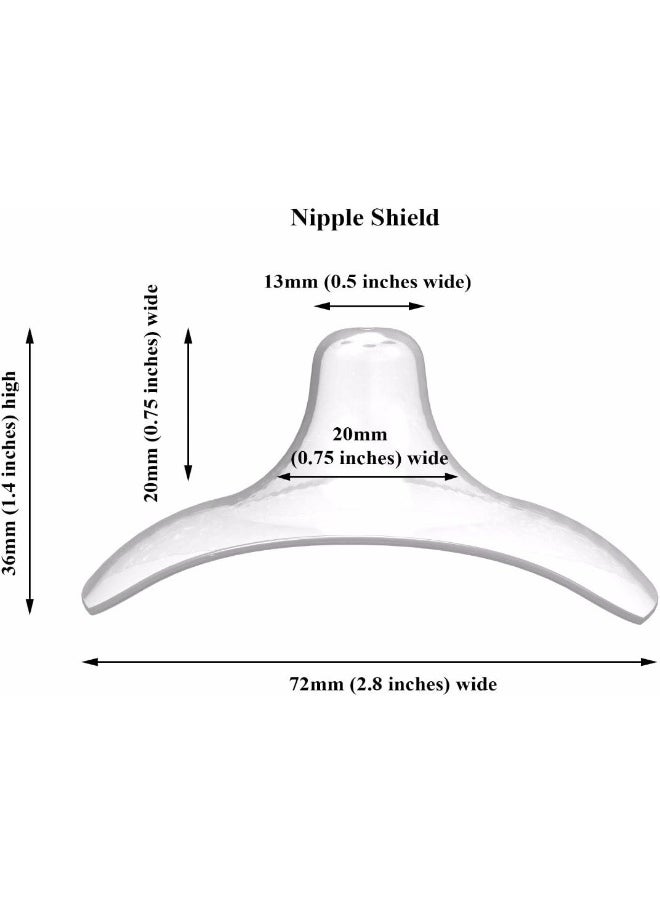 purifyou Shields for Nursing - Soft Set of 3, 16mm / 18mm / 20mm / 24mm, with Free Case | Cushions Sore or Sensitive , Flex Breastfeeding Shield, Newborn Attachment to Breast, (20mm)