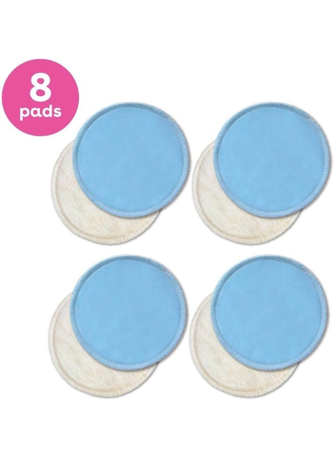 Bamboobies Bam Women’s Overnight Nursing Leak-Proof Pads for Breastfeeding, Reusable and Washable, Blue, 4 Pairs