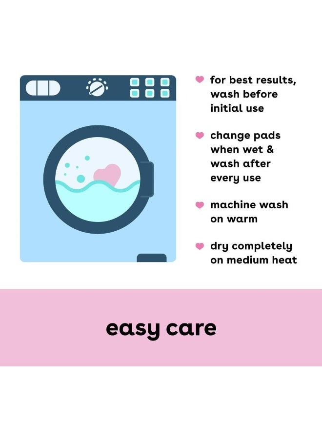 Bamboobies Bam Women’s Overnight Nursing Leak-Proof Pads for Breastfeeding, Reusable and Washable, Blue, 4 Pairs