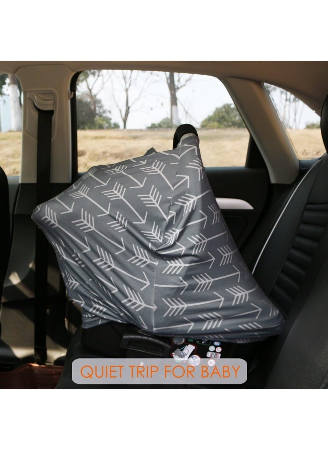 Hicoco Car seat Canopy Nursing Cover - Multi use Baby Stroller and carseat Cover, Breastfeeding Nursing Covers, Boys and Girls Shower Gifts